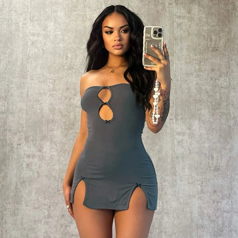 CUTENOVA Y2K Sexy Mini Dress Women Summer Hottie Hollow