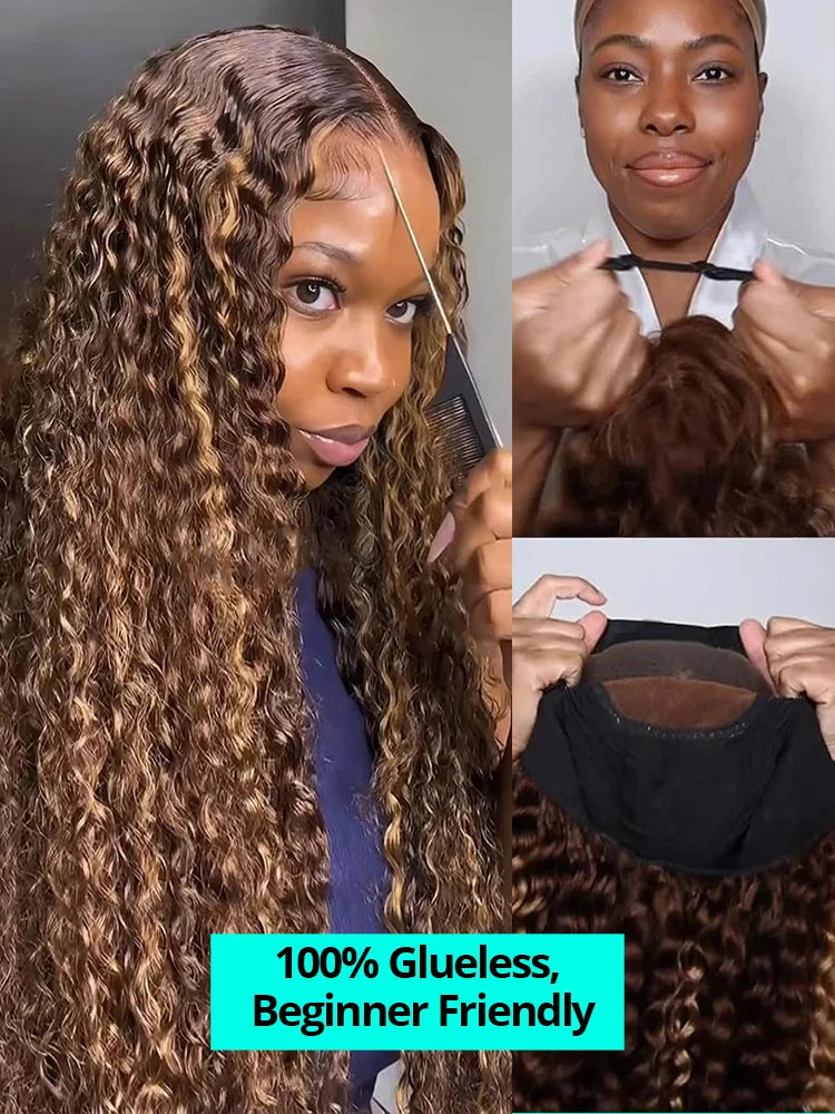 250% Highlight Ombre Human Hair Wig Glueless Preplucked Human